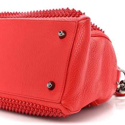 Christian Louboutin Grained Calfskin Studded Panettone Bowling Bag Rouge De Mars 8 of 12