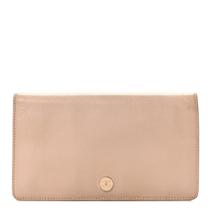 Chanel Grained Calfskin CC Button Yen Wallet Beige 1 of 27