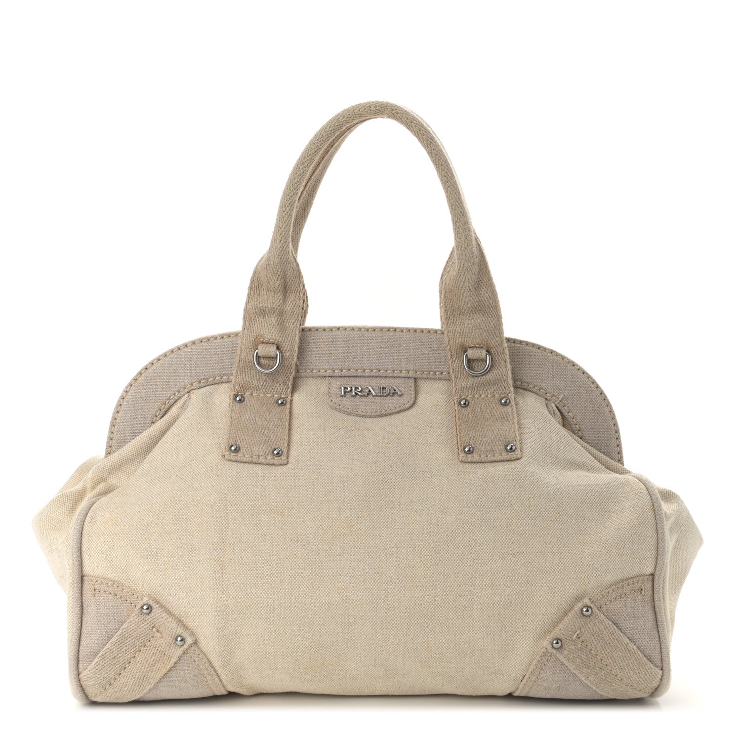 Prada Canvas Mistolino Frame Bag Naturale 1 of 22