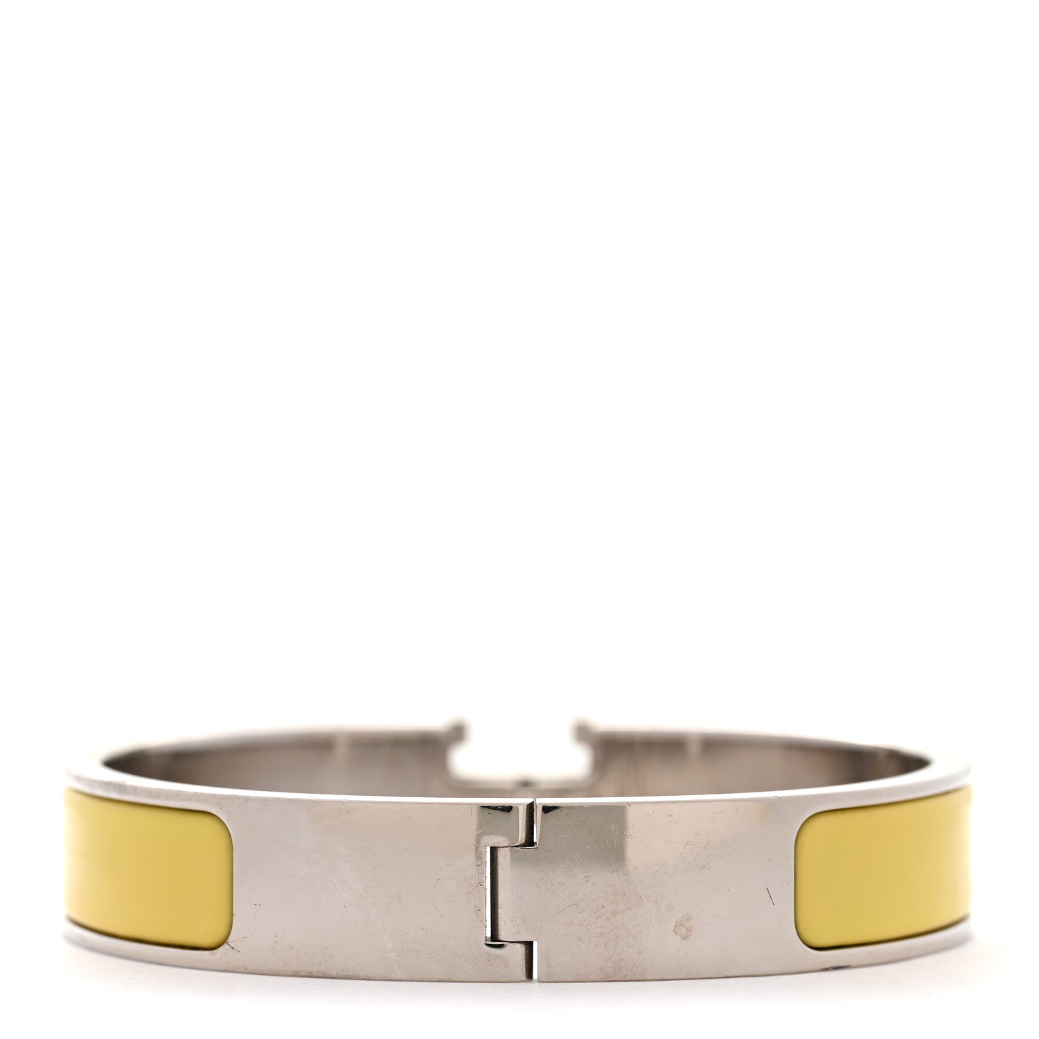 Hermes Enamel Narrow Clic Clac H Bracelet PM Jaune Citron White 3 of 5