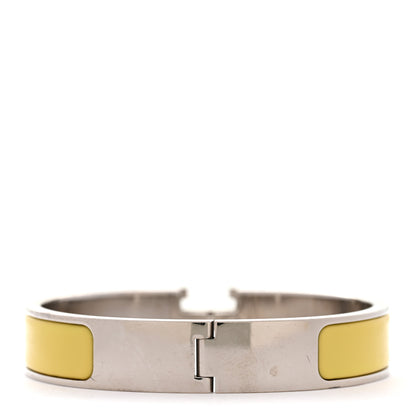 Hermes Enamel Narrow Clic Clac H Bracelet PM Jaune Citron White 3 of 5