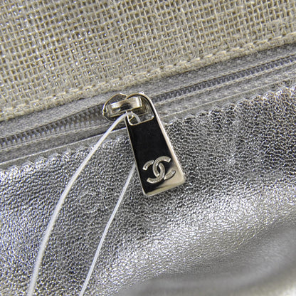 Chanel Metallic Linen Shoulder Bag Silver 9 of 11