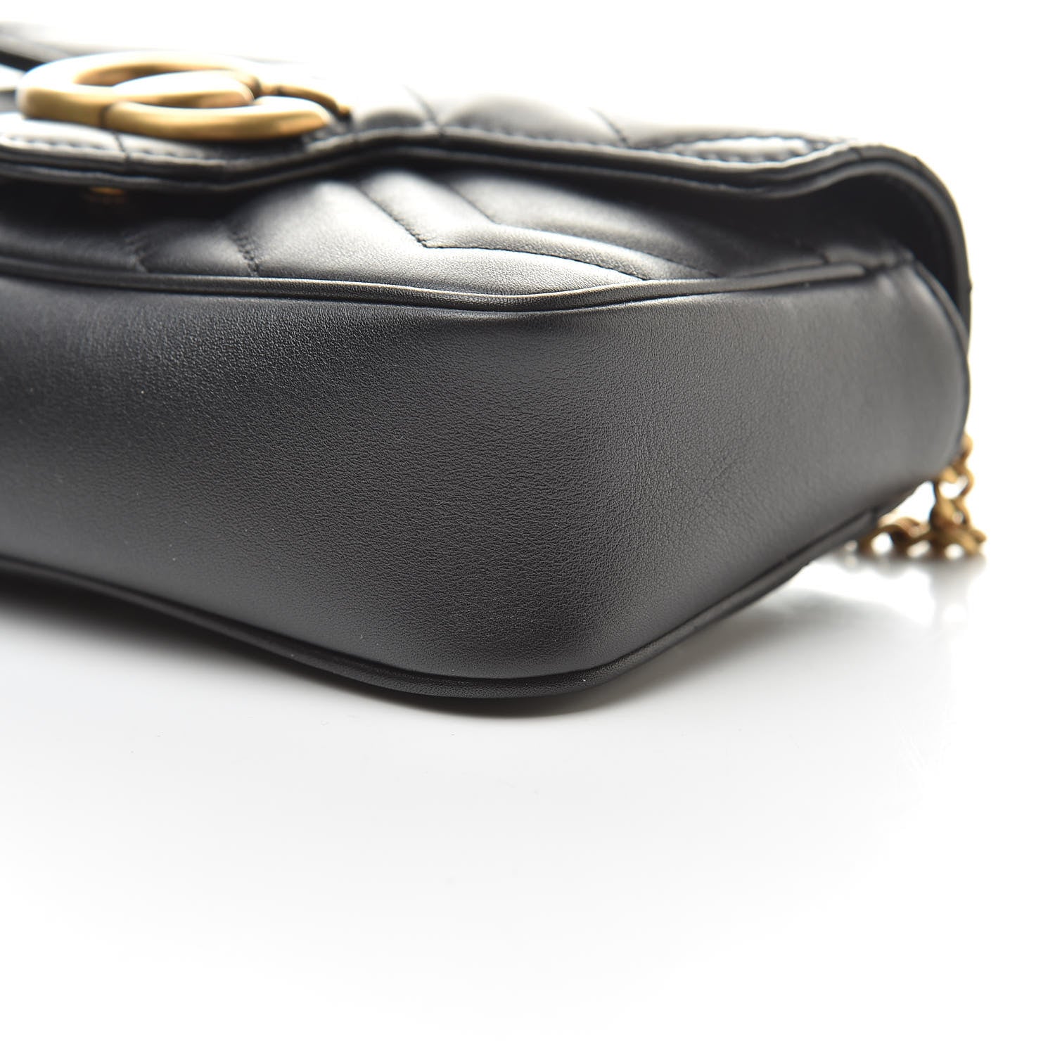 Gucci Calfskin Matelasse Super Mini GG Marmont Shoulder Bag Black 10 of 12