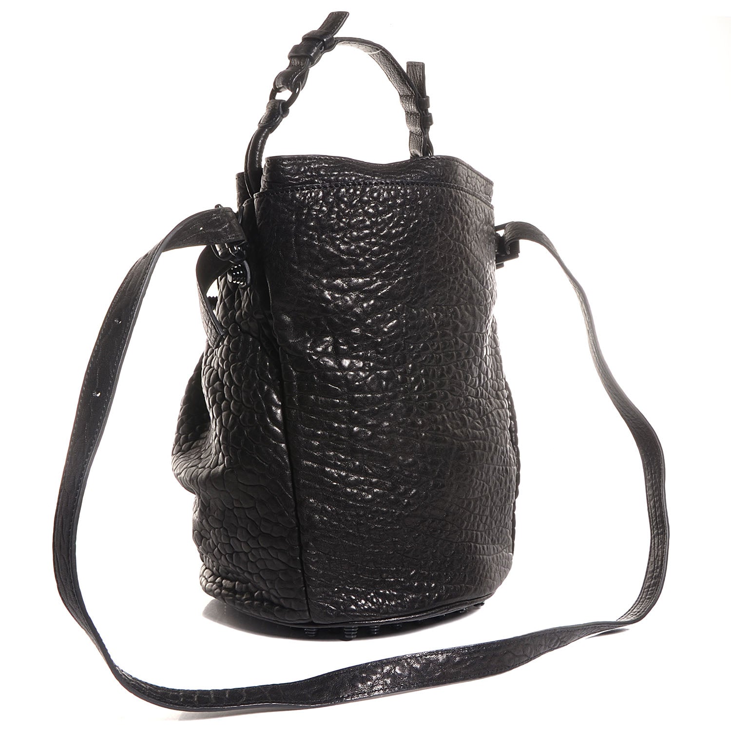 Alexander Wang Pebbled Lambskin Diego Bucket Bag Black w Black Hardware 3 of 7
