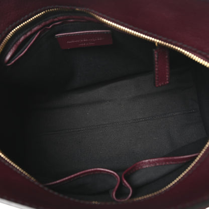 Alexander McQueen Pebbled Calfskin Small Skull Padlock Zip Around Tote Burgundy 5 of 10