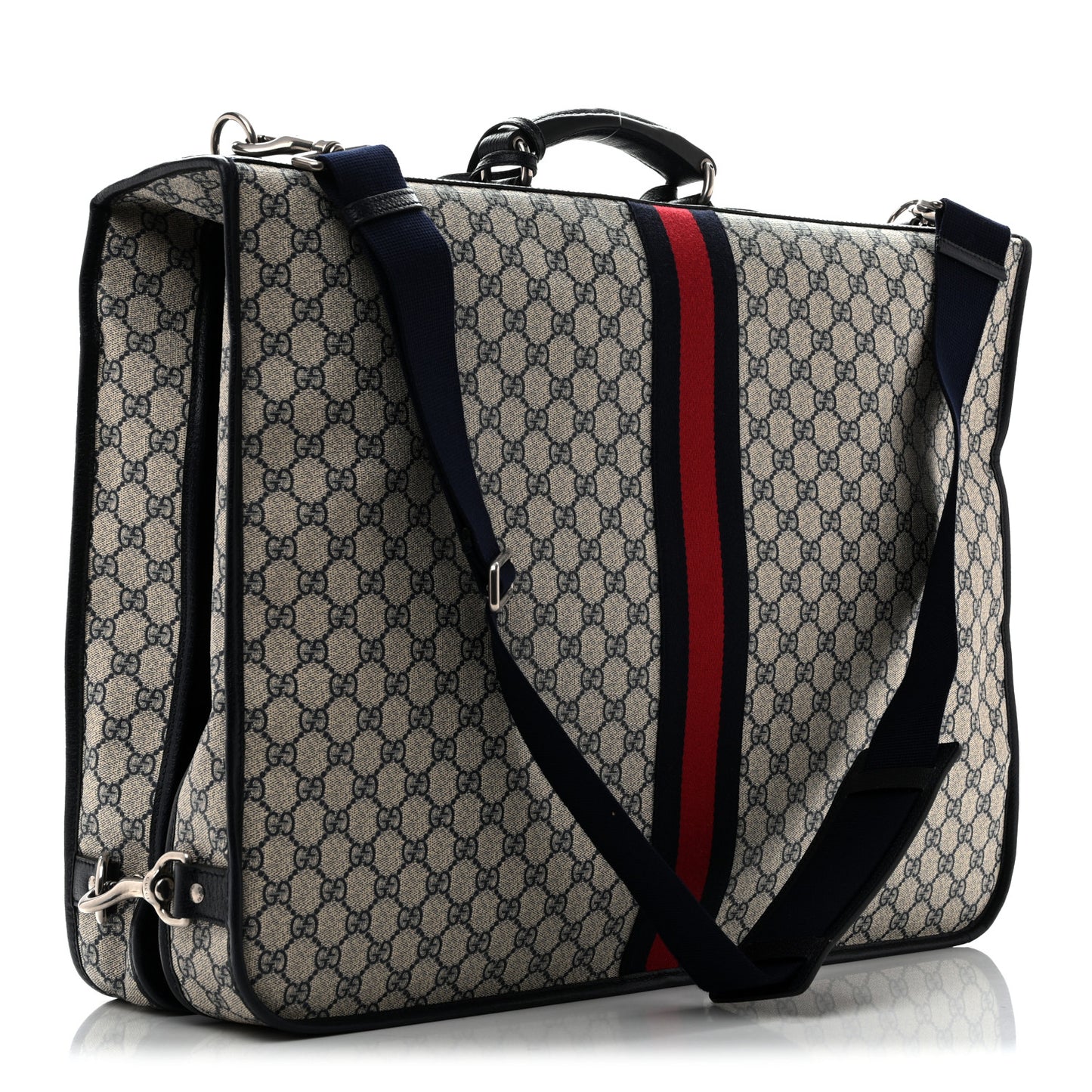 GG Supreme Monogram Web Savoy Garment Bag Beige Blue