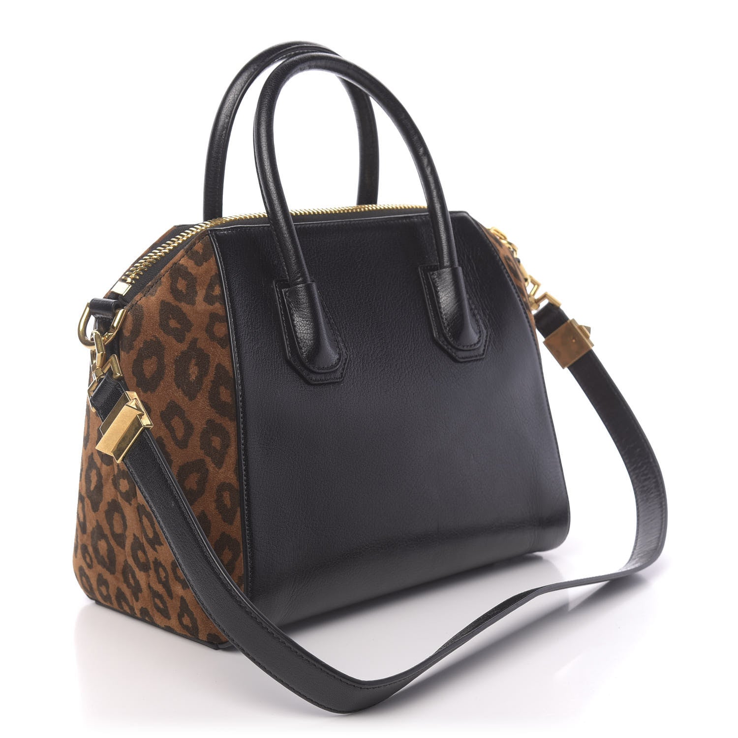 Givenchy Suede Goatskin Leopard Small Antigona Black Chestnut 4 of 11