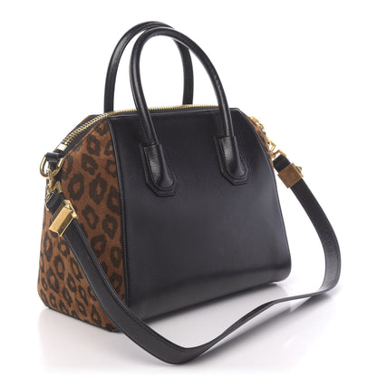 Givenchy Suede Goatskin Leopard Small Antigona Black Chestnut 4 of 11
