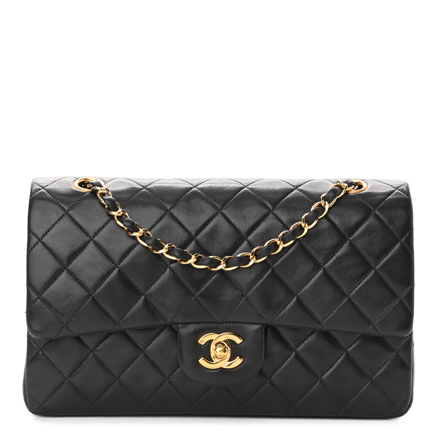 Chanel Lambskin Quilted Medium Double Flap Black 1 of 18