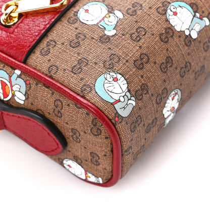 Gucci X DORAEMON Mini Vintage GG Supreme Monogram Camera Bag Beige Cherry Red 9 of 11
