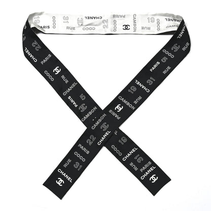 Chanel Silk CC Slim Bandeau Scarf Black 1 of 4