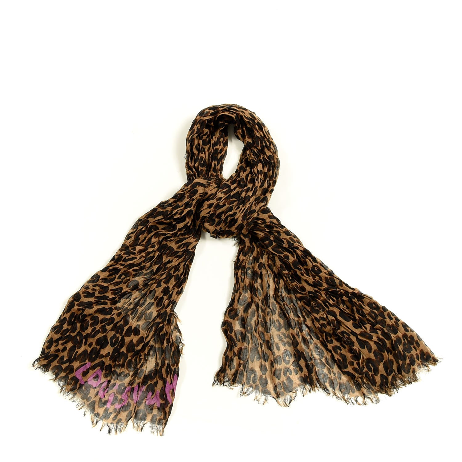 Louis Vuitton Cashmere Silk Leopard Etole Stole Marron 1 of 4