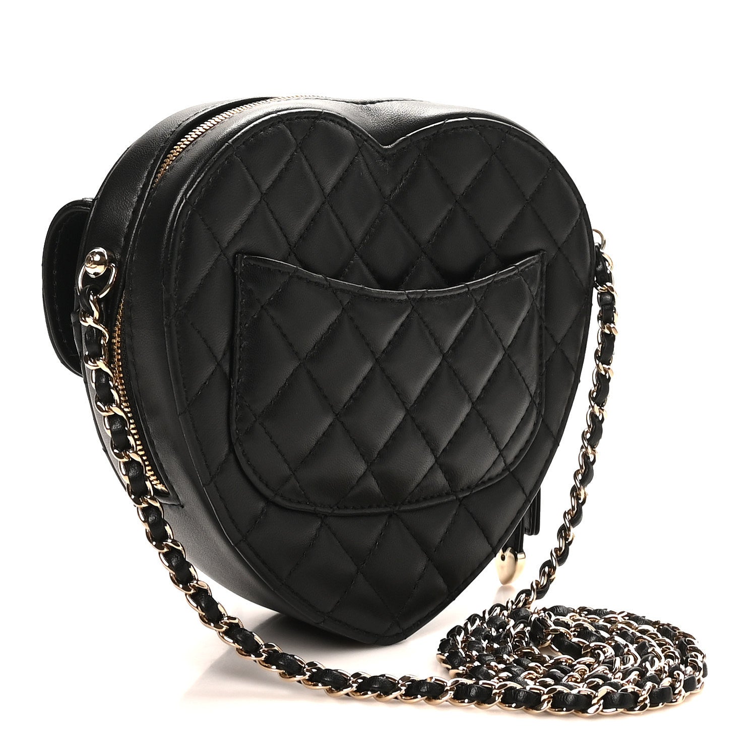 Chanel Lambskin Quilted CC In Love Heart Bag Black 3 of 10