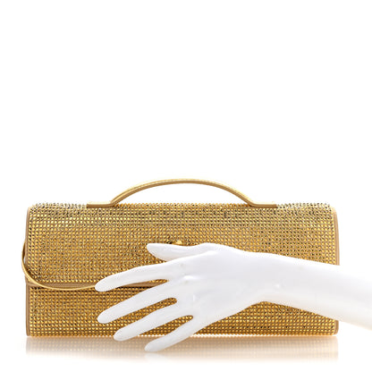 Bottega Veneta Nappa Crystal Long Andiamo Top Handle Clutch Porridge 2 of 10