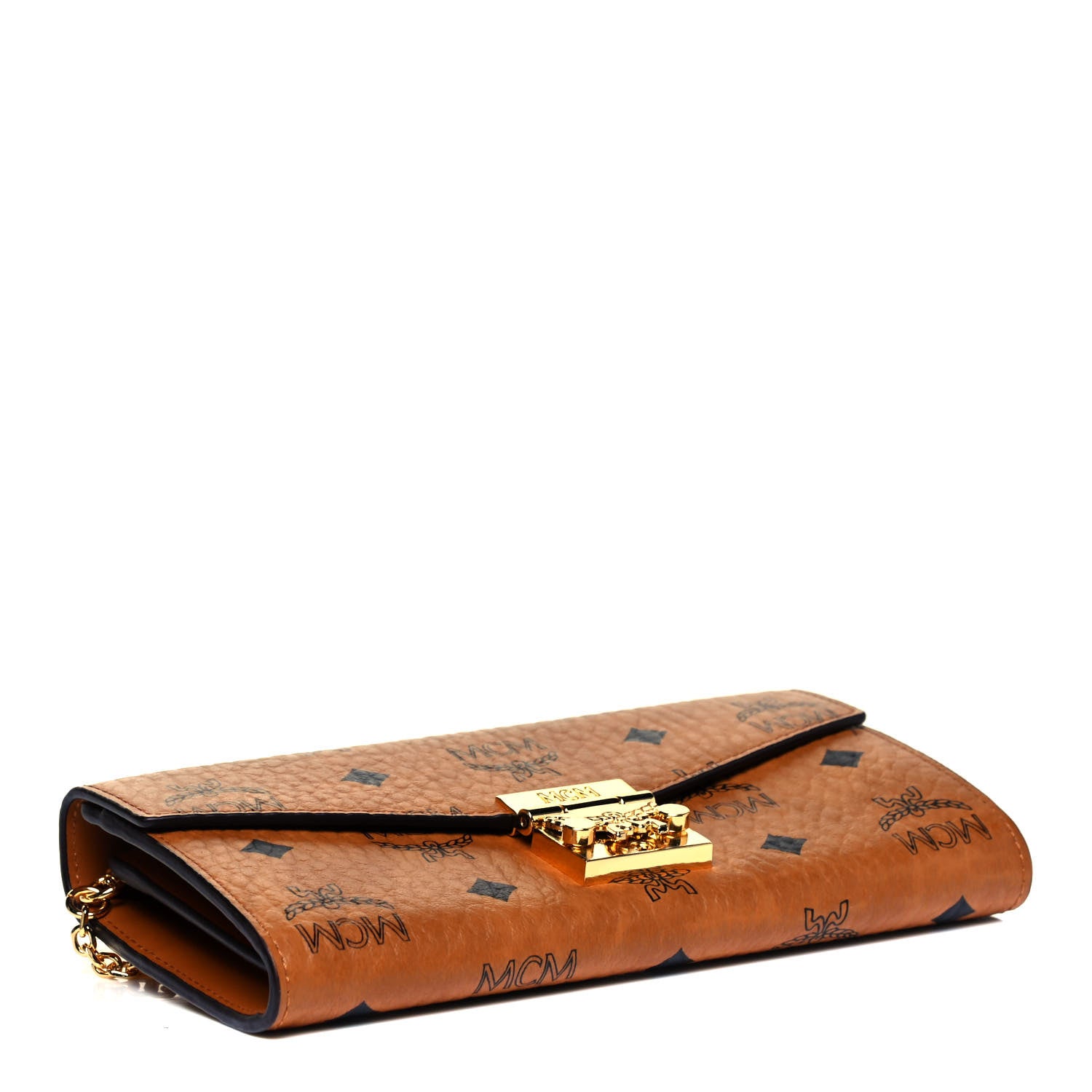 MCM Visetos Large Patricia Chain Wallet Cognac 5 of 9