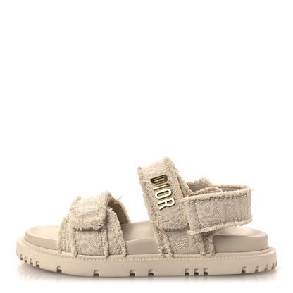 Christian Dior Cotton Dioract 10mm Sandals 36 Natural 1 of 12