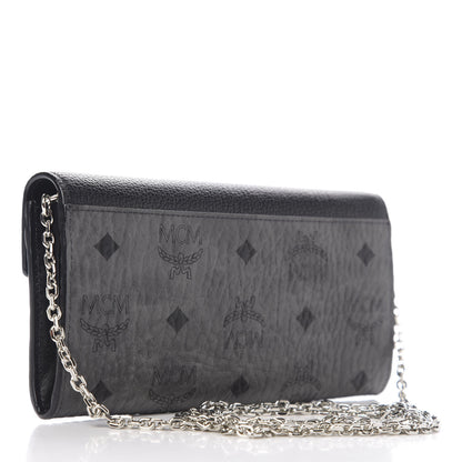 MCM Visetos Calfskin Large Patricia Wallet On Chain Black 2 of 9