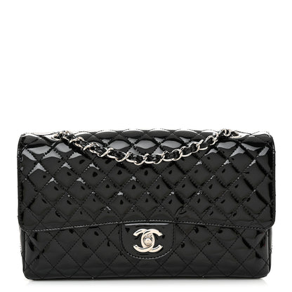 Chanel Patent Quilted Secret Label Medium Flap Black 1 of 11