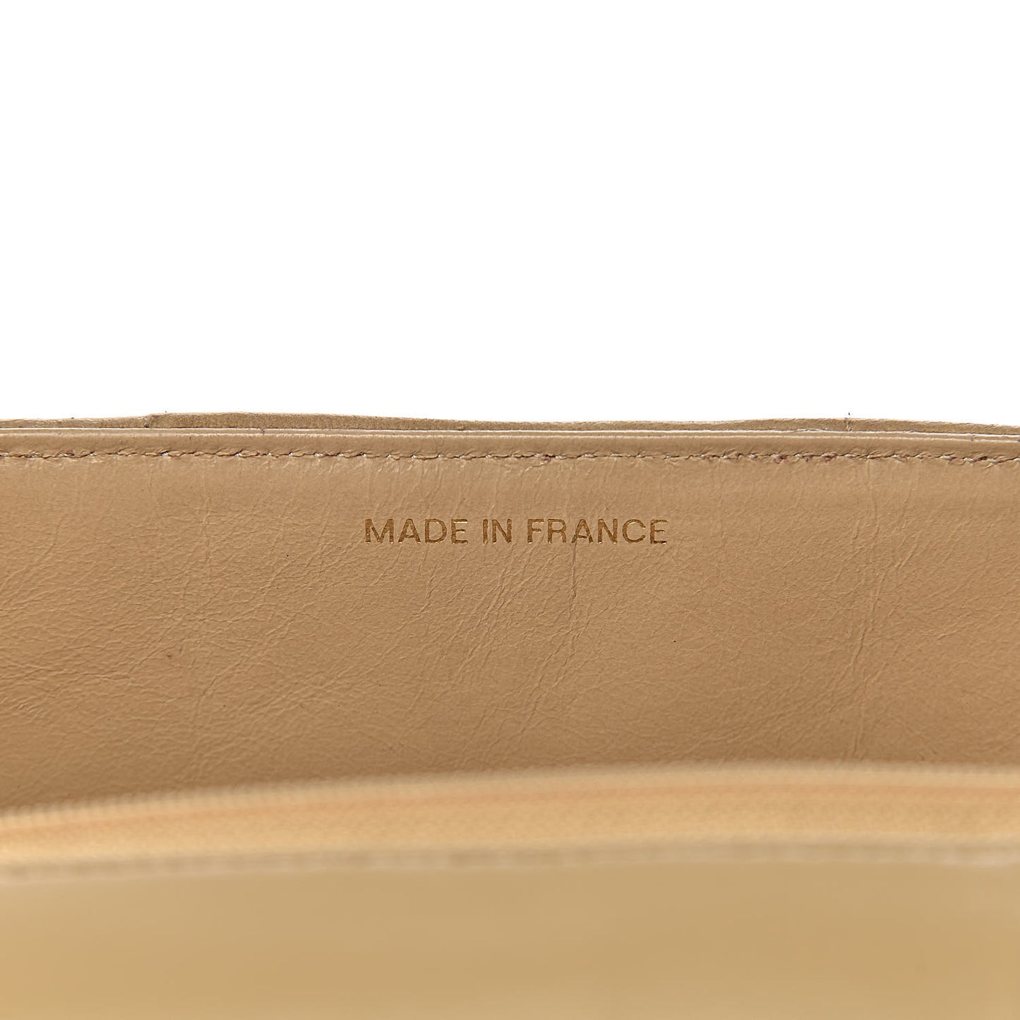 Lambskin Vertical Quilted Jumbo Single Flap Beige