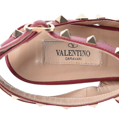 Valentino Garavani Suede Rockstud Ankle Strap Pumps 40.5 Dark Red 6 of 10