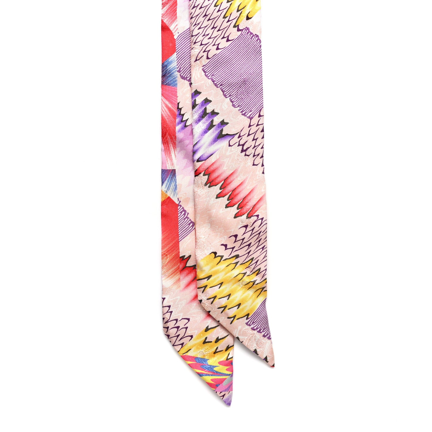 Hermes Silk All Over Marble Silk Twilly Rose Multicolor Ocre 2 of 5