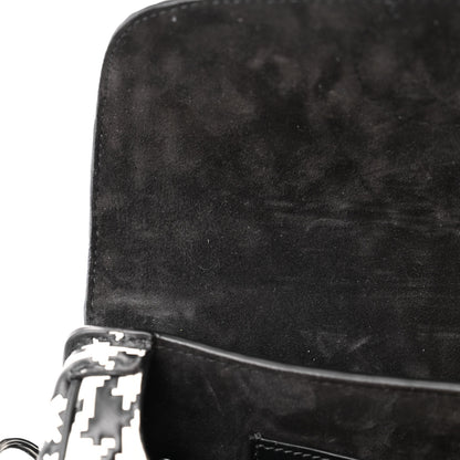 Christian Dior Box Calfskin Houndstooth Quilted East West Bobby Bag Black White 8 of 11