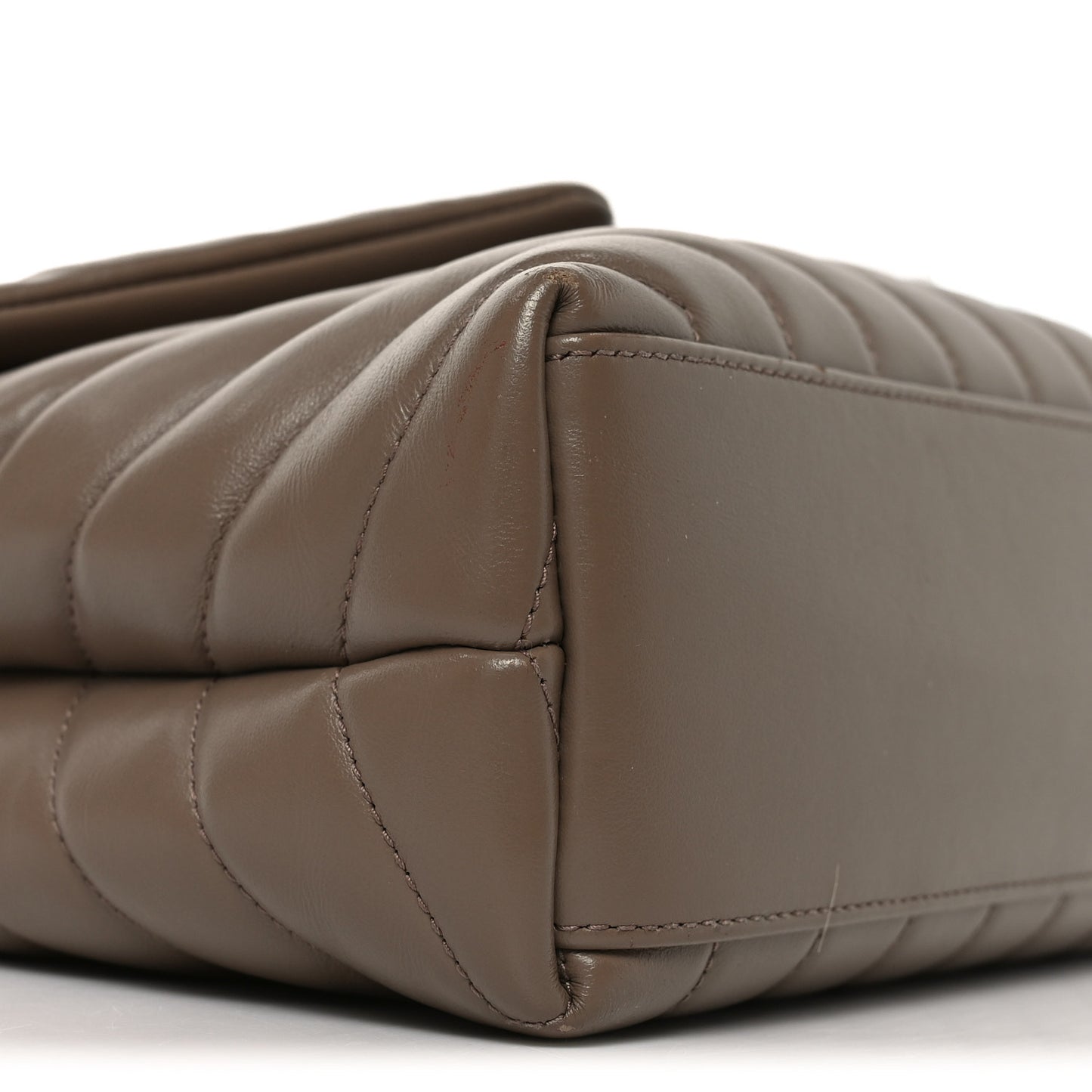 Calfskin Y Quilted Monogram Small Loulou Chain Satchel Dark Beige
