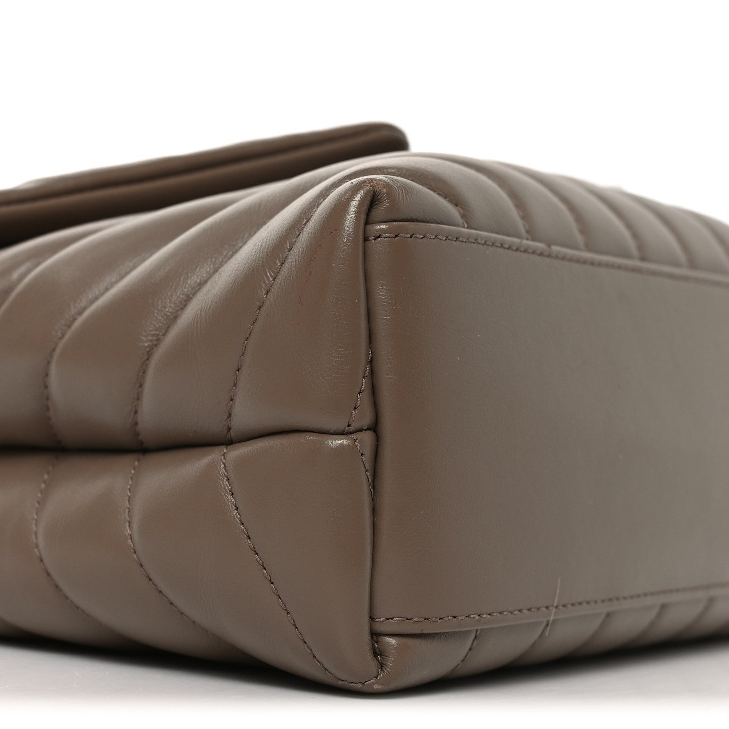 Saint Laurent Calfskin Y Quilted Monogram Small Loulou Chain Satchel Dark Beige 7 of 8