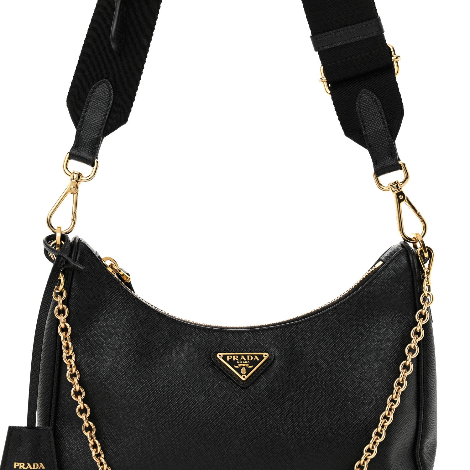 Prada Saffiano Lux Re-Edition 2005 Shoulder Bag Black 8 of 13