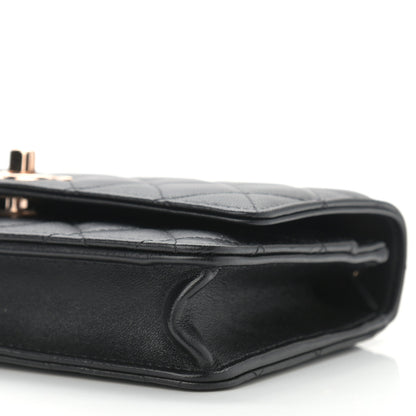 Chanel Lambskin Quilted Trendy CC Wallet On Chain WOC Black 11 of 12
