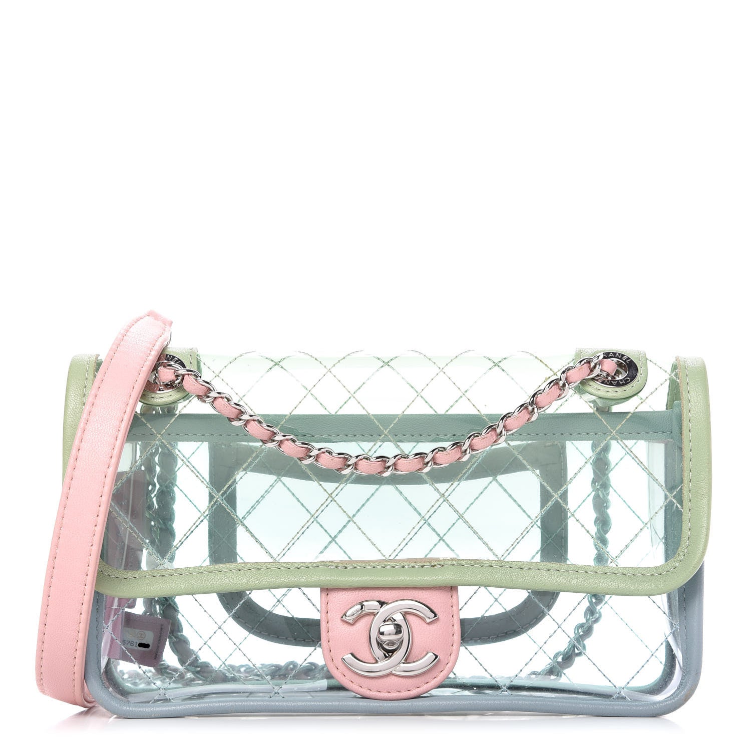 Chanel Lambskin PVC Quilted Mini Coco Splash Flap Blue Green 1 of 9