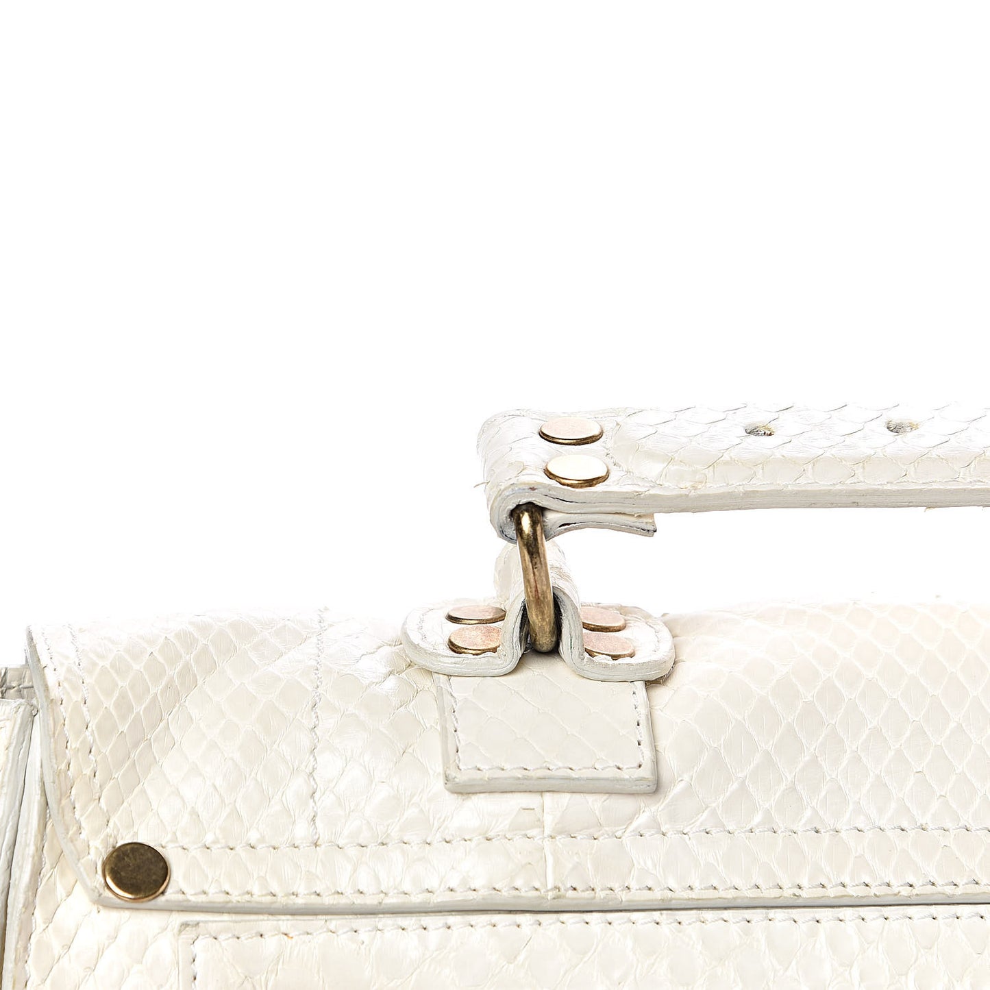 Snakeskin Calfskin Embossed Medium PS1 Satchel White