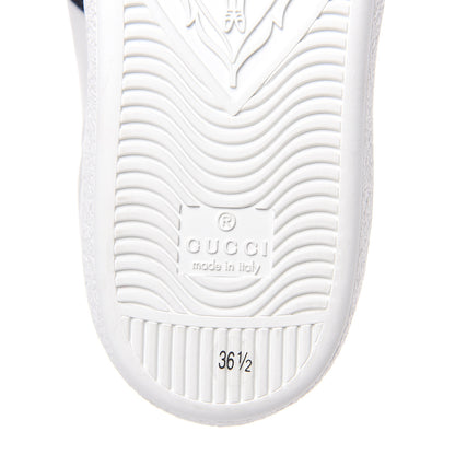 Gucci Calfskin Ayers Web Blind for Love Embroidered Womens Ace Sneakers 36.5 White 7 of 9
