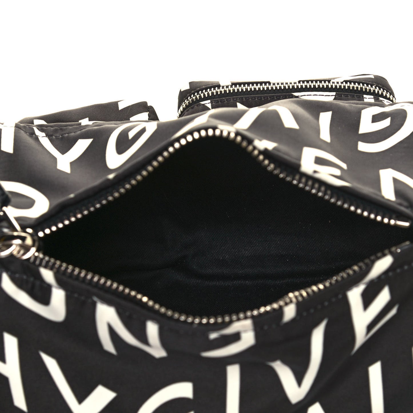 Nylon Allover Logo Belt Bag Black