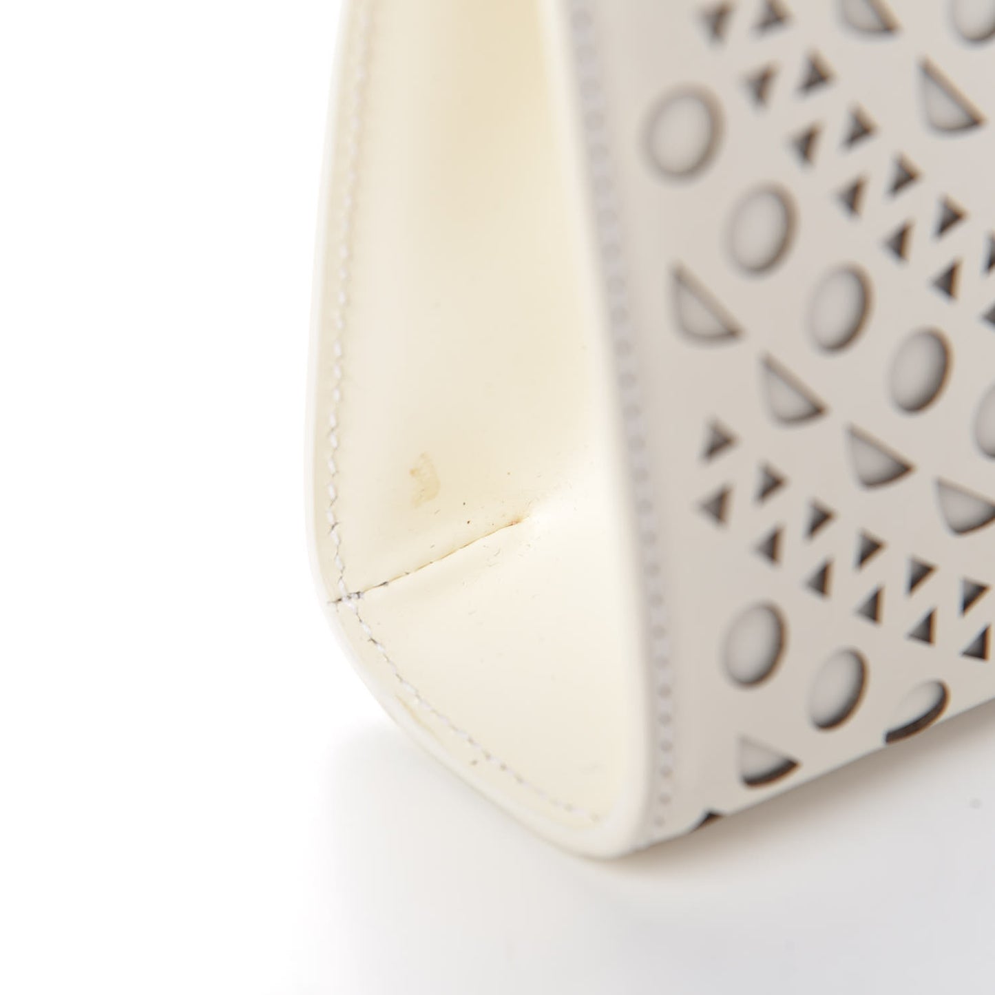 Calfskin Laser Cut Clutch White
