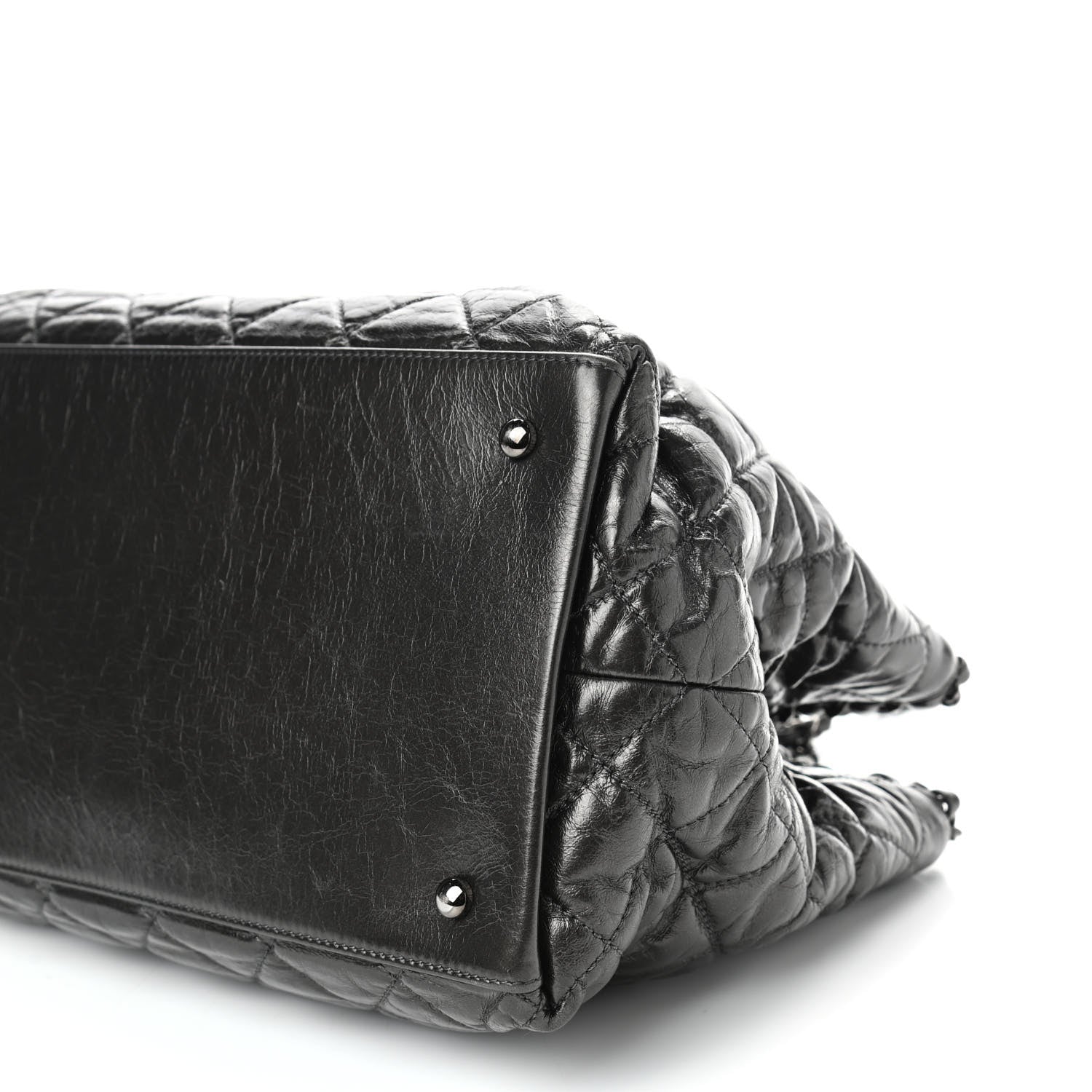 Chanel Calfskin Quilted Small Chain Me Tote Dark Grey 9 of 9