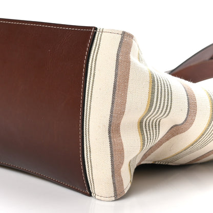 Stella McCartney Canvas Striped Logo Tote Brown Multicolor 11 of 11