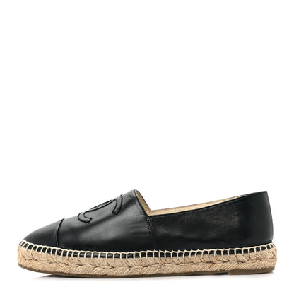 Chanel Lambskin CC Espadrilles 40 Black 1 of 10