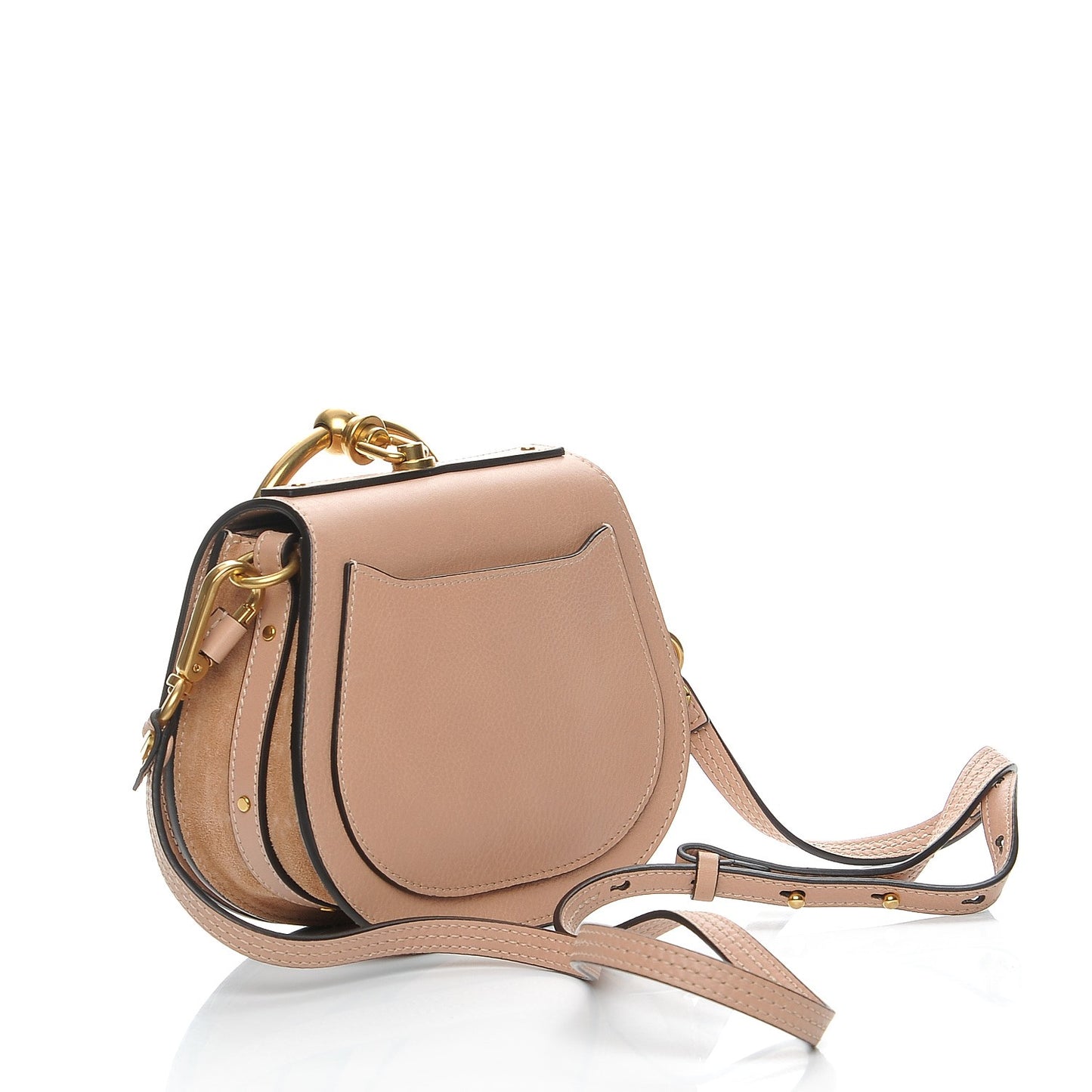 Calfskin Suede Small Nile Bracelet Bag Biscotti Beige