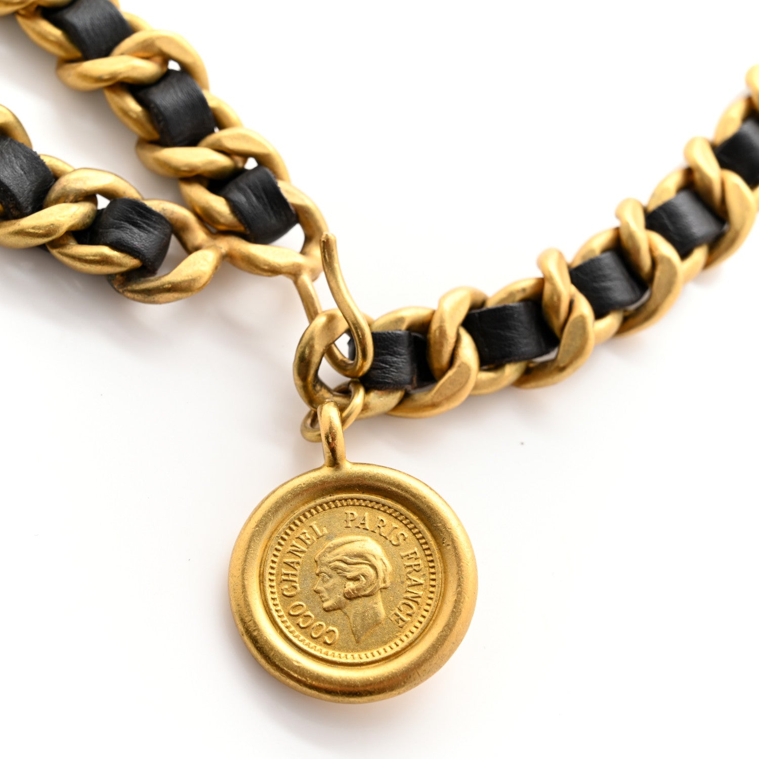 Chanel Lambskin Chain CC Medallion Belt Black Gold 4 of 5