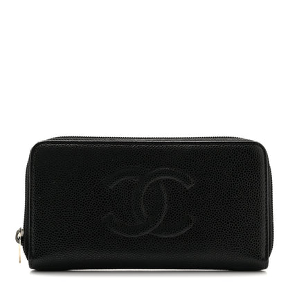 Chanel Caviar Large Timeless CC Zip Around Wallet Black 1 of 8