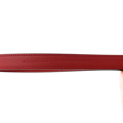 Gucci Plutone Calfskin Gucci Buckle 20mm Thin Belt 90 36 Rosso 5 of 6