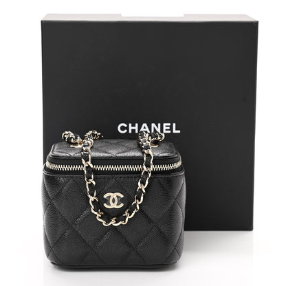 Chanel Caviar Quilted Mini Vanity Case With Chain Black 12 of 12