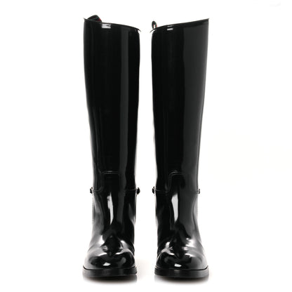 Gucci Brushed Calfskin Michelangelo Slim Horsebit Riding Boots 40 Black 3 of 11