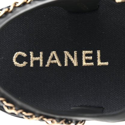 Chanel Calfskin Chain Platform Sandals 40 Black 6 of 11
