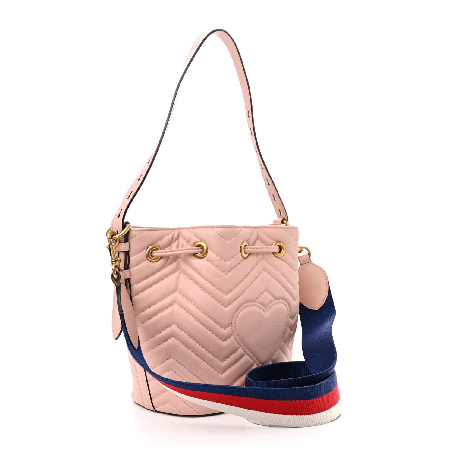 Gucci Calfskin Matelasse Sylvie Web GG Marmont Bucket Bag Perfect Pink 3 of 10