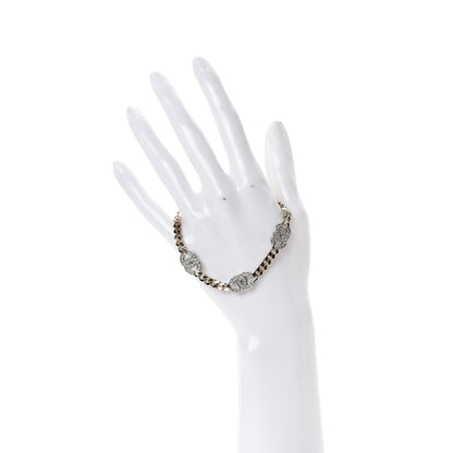 Chanel Crystal CC Chain Link Bracelet Gold 2 of 4