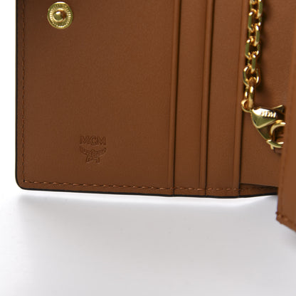 MCM Visetos Original Mini Chain Wallet Cognac 8 of 9