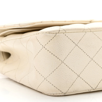 Chanel Caviar Quilted Medium Double Flap White 9 of 15