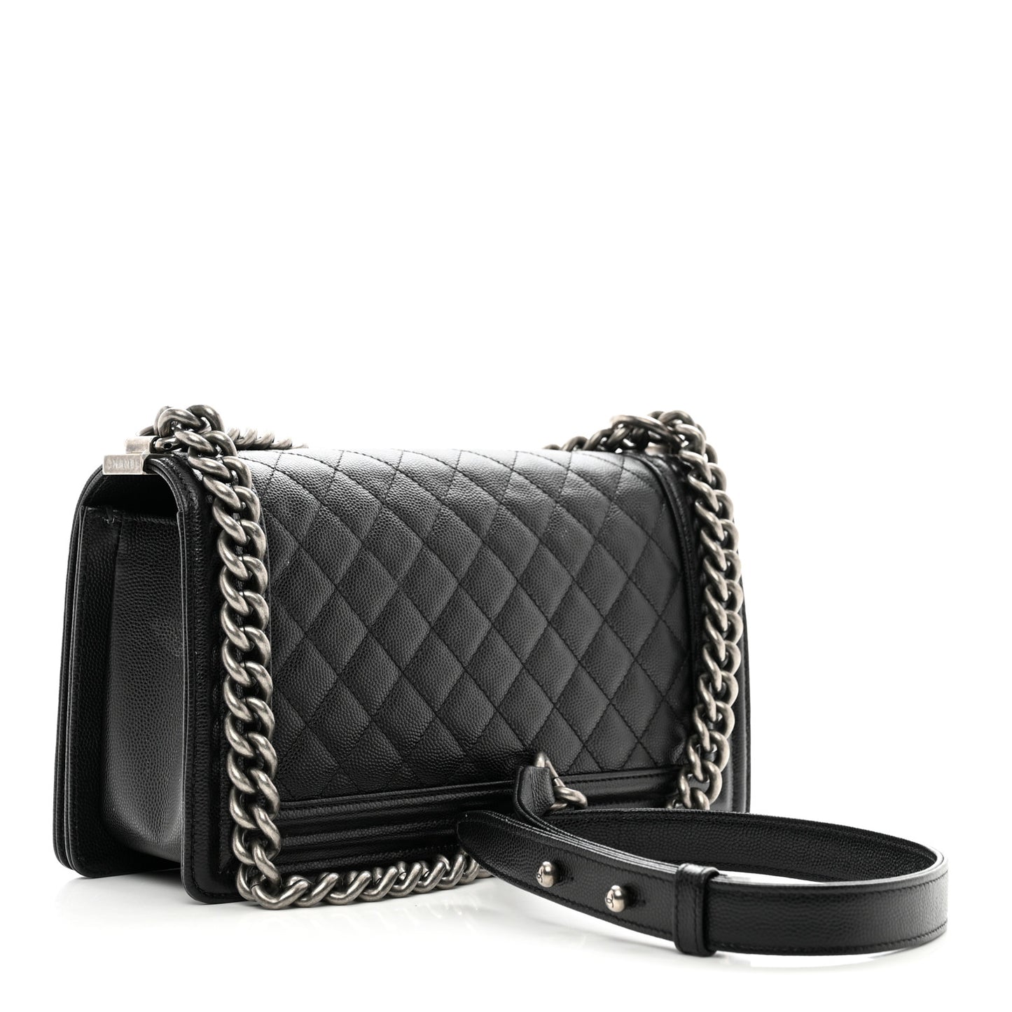 Caviar Quilted Medium Boy Flap Black
